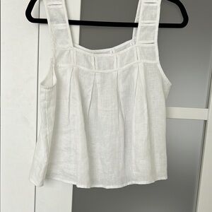 Madewell White Linen Sleeveless Top
